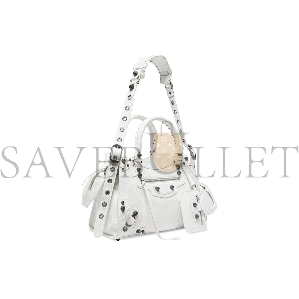 BALENCIAGA SMALL WHITE NEO CAGOLE CITY HANDBAGS FOR WOMEN 736046210B09104 (33*20.8*13.5cm)